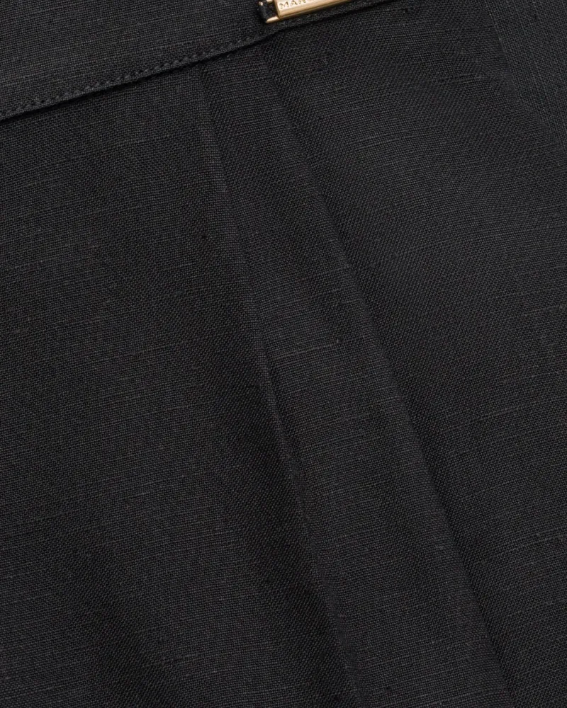 Късо ленено кимоно в черен цвят Shiny Linen