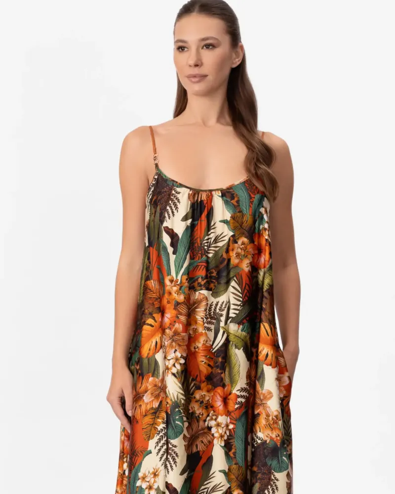 Лятна рокля с коприна ZEN GARDEN