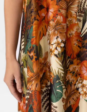 Лятна рокля с коприна ZEN GARDEN