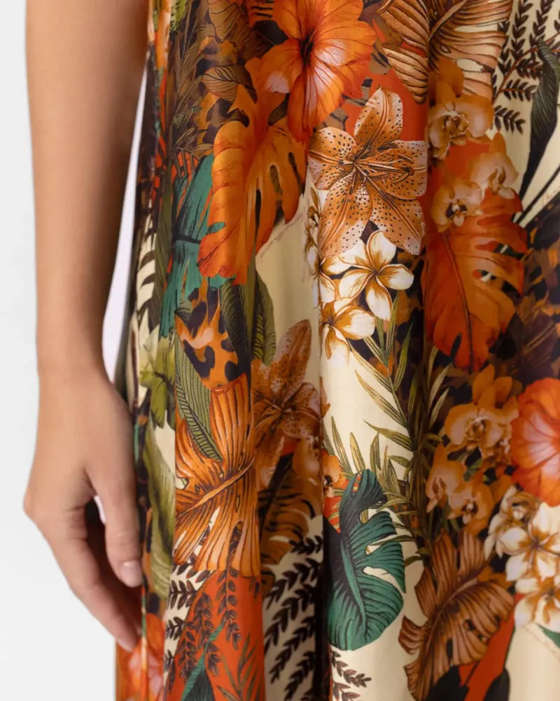 Лятна рокля с коприна ZEN GARDEN