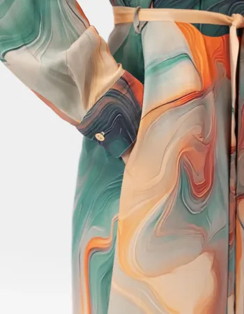 Рокля тип риза с колан SEA SWIRLS