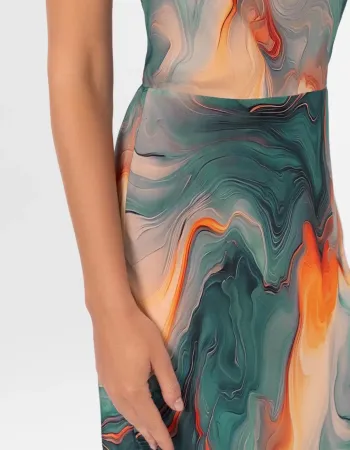 Рокля с коприна SEA SWIRLS