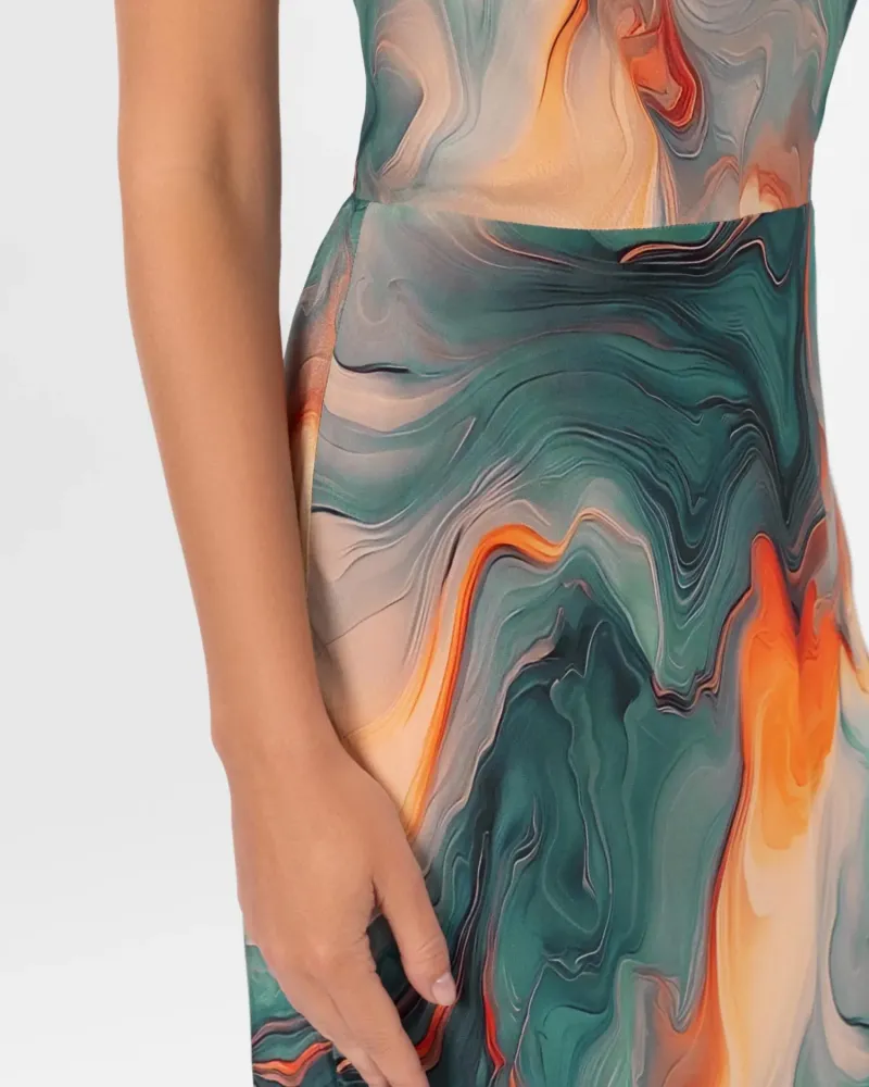 Рокля с коприна SEA SWIRLS