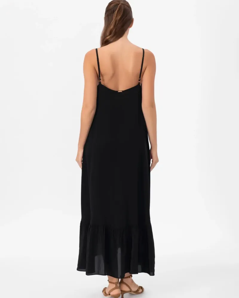 Черна рокля със странични джобове LUXURY FRAGRANCE