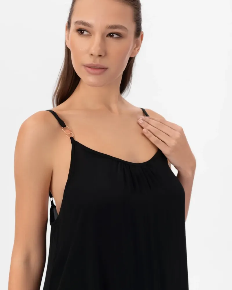 Черна рокля със странични джобове LUXURY FRAGRANCE