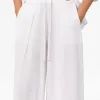 Широк памучен панталон в бял цвят COTTON BREEZE