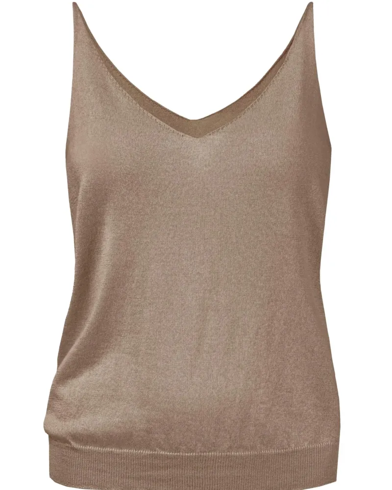 Елегантен топ от коприна и кашмир цвят беж ENDLESS BLISS