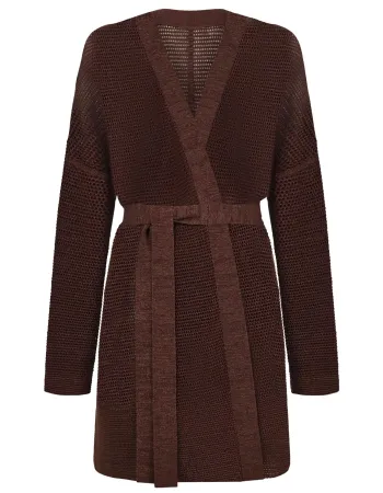 Жилетка от памук и коприна в кафяво POETIC DREAMS