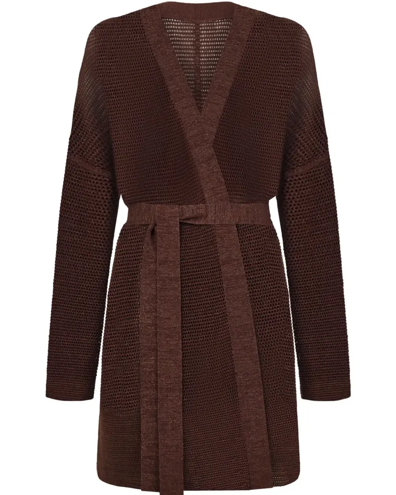 Жилетка от памук и коприна в кафяво POETIC DREAMS