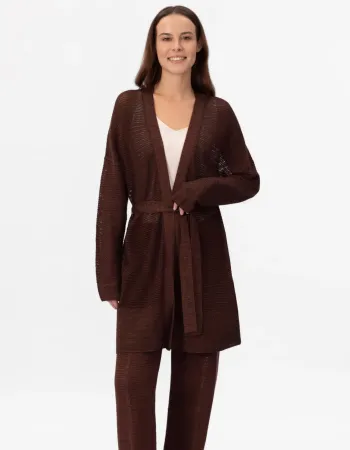 Жилетка от памук и коприна в кафяво POETIC DREAMS