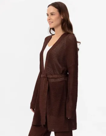 Жилетка от памук и коприна в кафяво POETIC DREAMS