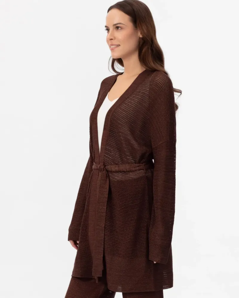 Жилетка от памук и коприна в кафяво POETIC DREAMS