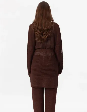 Жилетка от памук и коприна в кафяво POETIC DREAMS