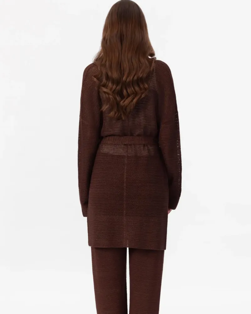 Жилетка от памук и коприна в кафяво POETIC DREAMS