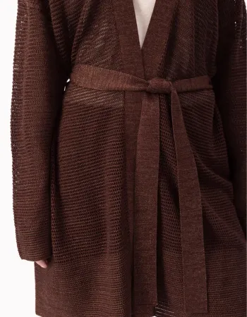 Жилетка от памук и коприна в кафяво POETIC DREAMS