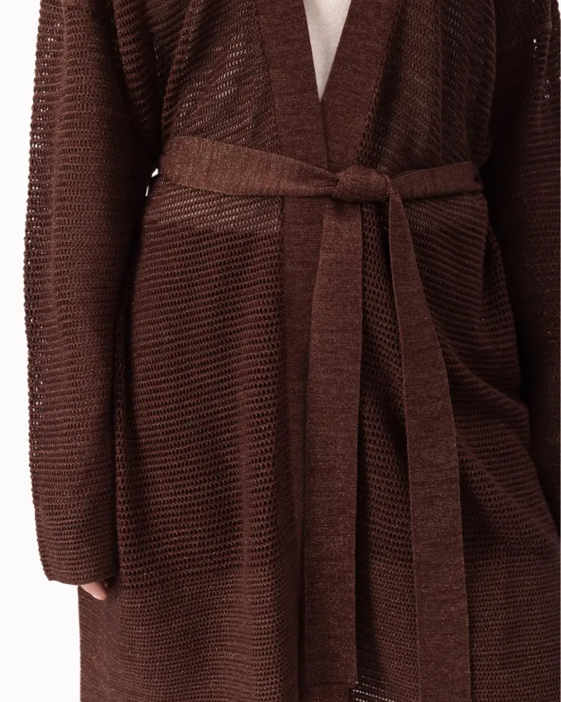 Жилетка от памук и коприна в кафяво POETIC DREAMS