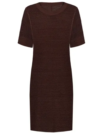 Рокля от памук и коприна в кафяво POETIC DREAMS