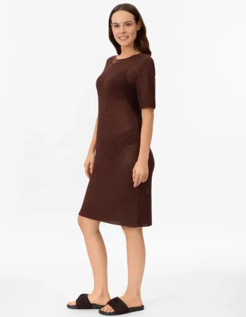 Рокля от памук и коприна в кафяво POETIC DREAMS