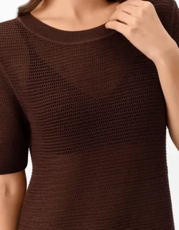 Рокля от памук и коприна в кафяво POETIC DREAMS