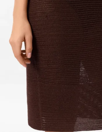 Рокля от памук и коприна в кафяво POETIC DREAMS