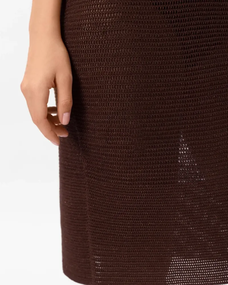 Рокля от памук и коприна в кафяво POETIC DREAMS