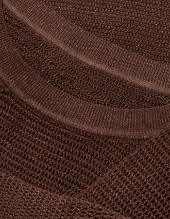 Блуза от памук и коприна в кафяво POETIC DREAMS