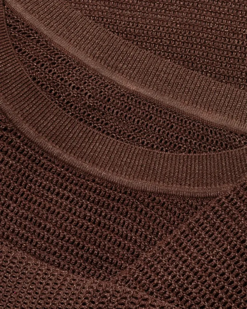 Блуза от памук и коприна в кафяво POETIC DREAMS