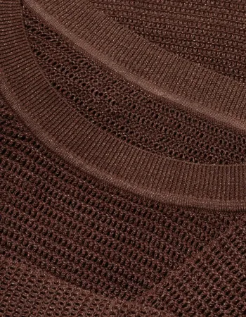 Блуза с дълъг ръкав от памук и коприна в кафяво POETIC DREAMS