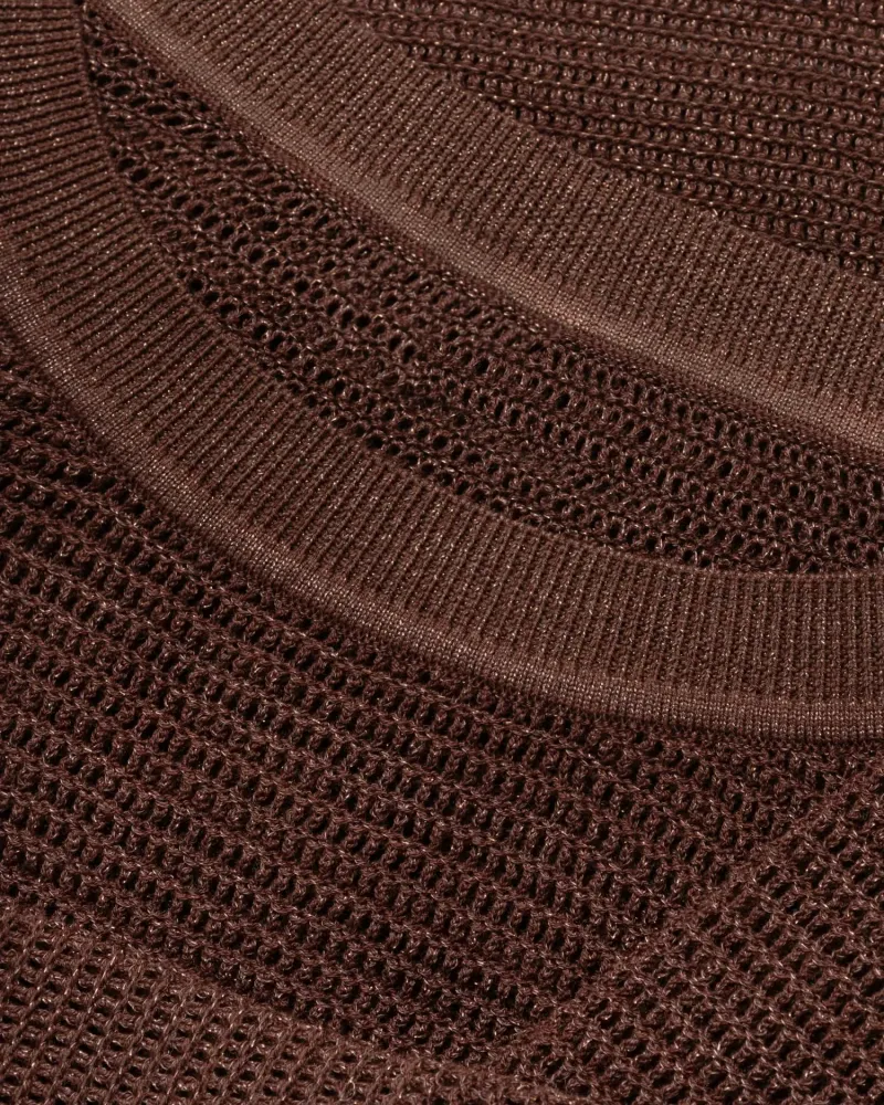 Блуза с дълъг ръкав от памук и коприна в кафяво POETIC DREAMS