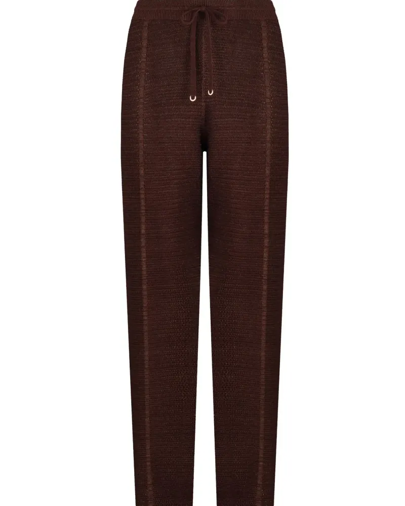 Панталон от памук и коприна в кафяво POETIC DREAMS