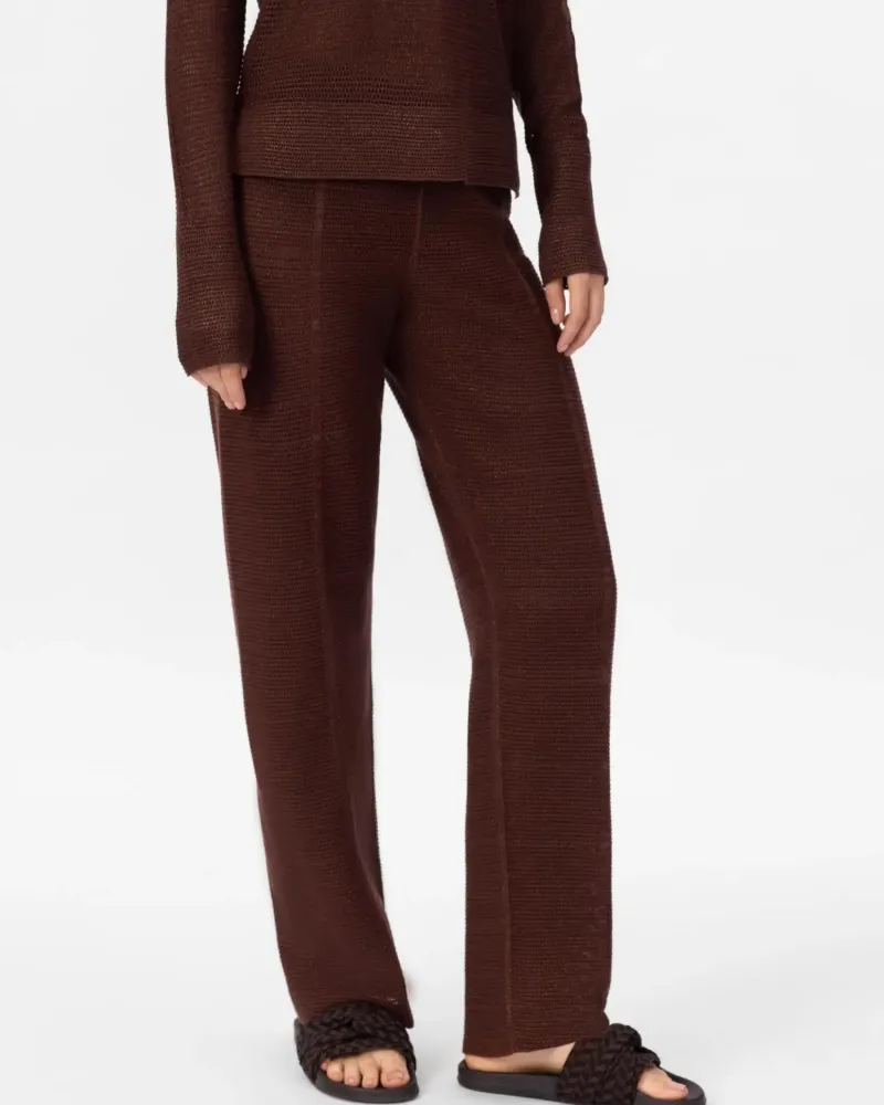 Панталон от памук и коприна в кафяво POETIC DREAMS