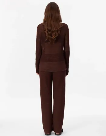 Панталон от памук и коприна в кафяво POETIC DREAMS