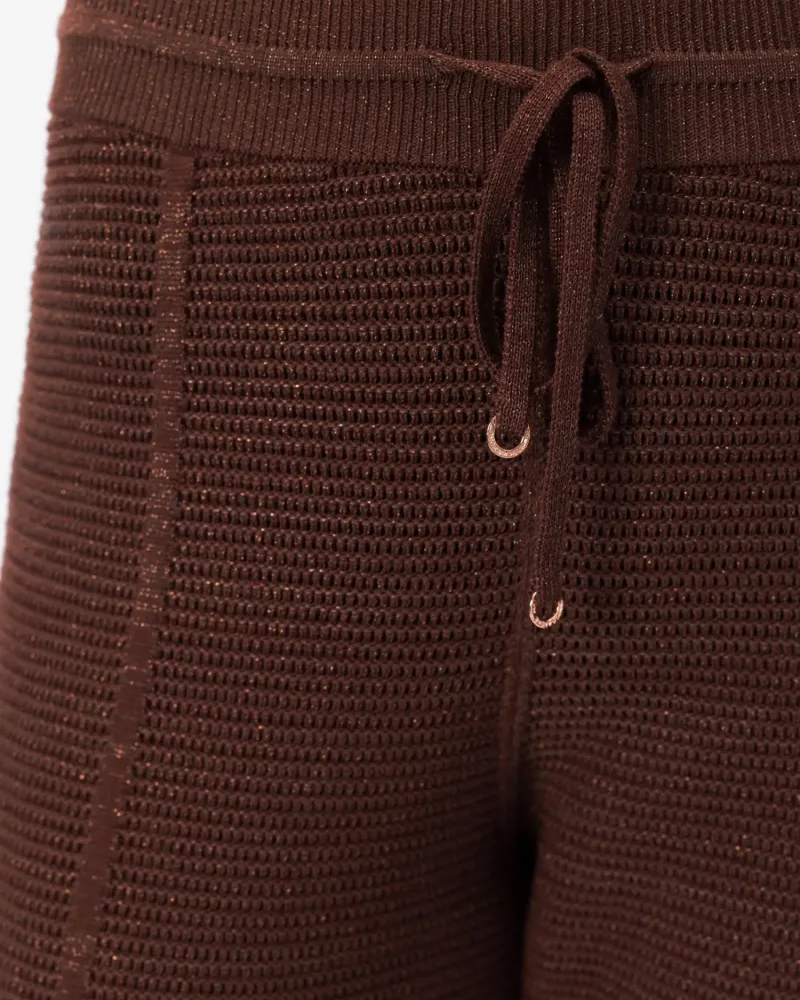 Панталон от памук и коприна в кафяво POETIC DREAMS