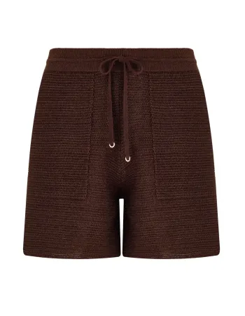 Къси панталони от памук и коприна в кафяво POETIC DREAMS