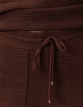 Къси панталони от памук и коприна в кафяво POETIC DREAMS