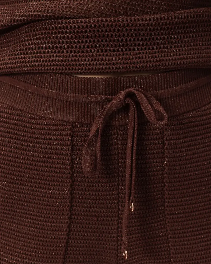 Къси панталони от памук и коприна в кафяво POETIC DREAMS