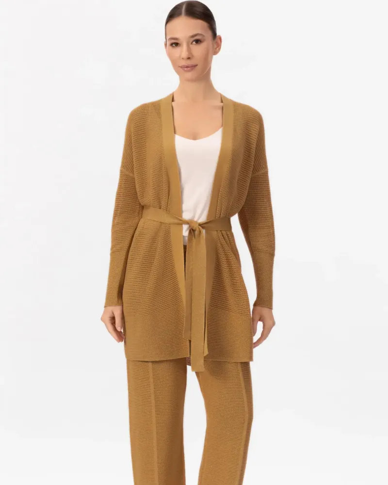 Жилетка от памук и коприна в жълто POETIC DREAMS