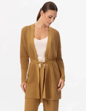 Жилетка от памук и коприна в жълто POETIC DREAMS