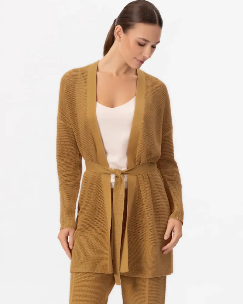 Жилетка от памук и коприна в жълто POETIC DREAMS