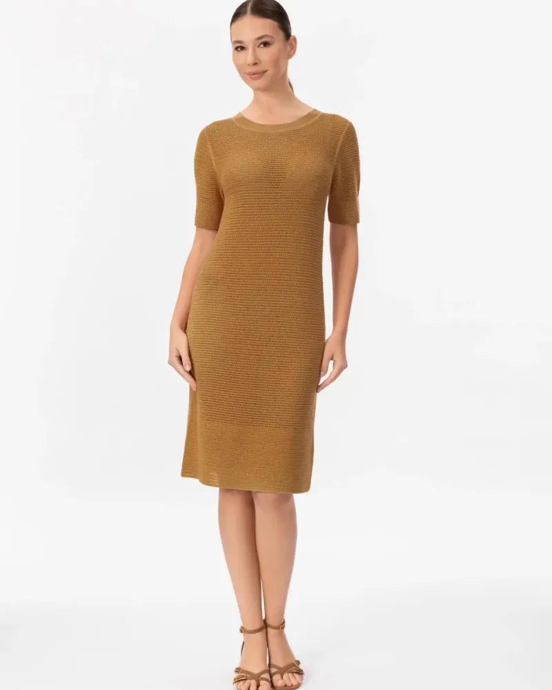 Рокля от памук и коприна в жълто POETIC DREAMS