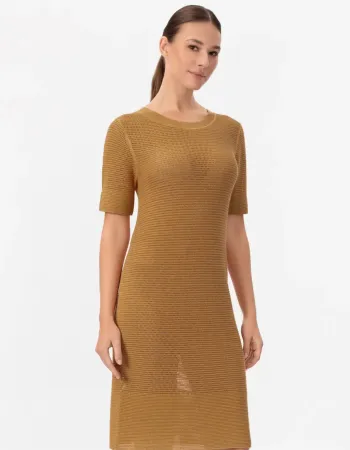 Рокля от памук и коприна в жълто POETIC DREAMS