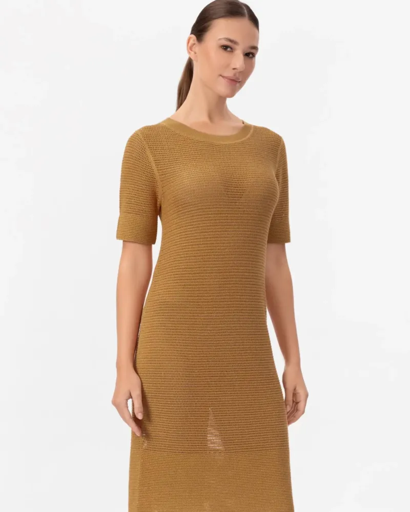 Рокля от памук и коприна в жълто POETIC DREAMS