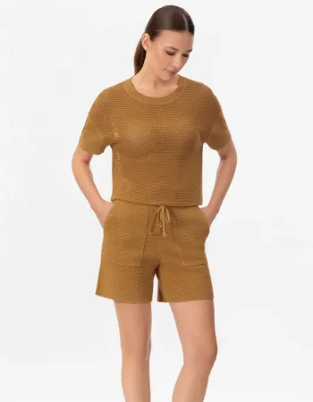 Блуза от памук и коприна в жълто POETIC DREAMS