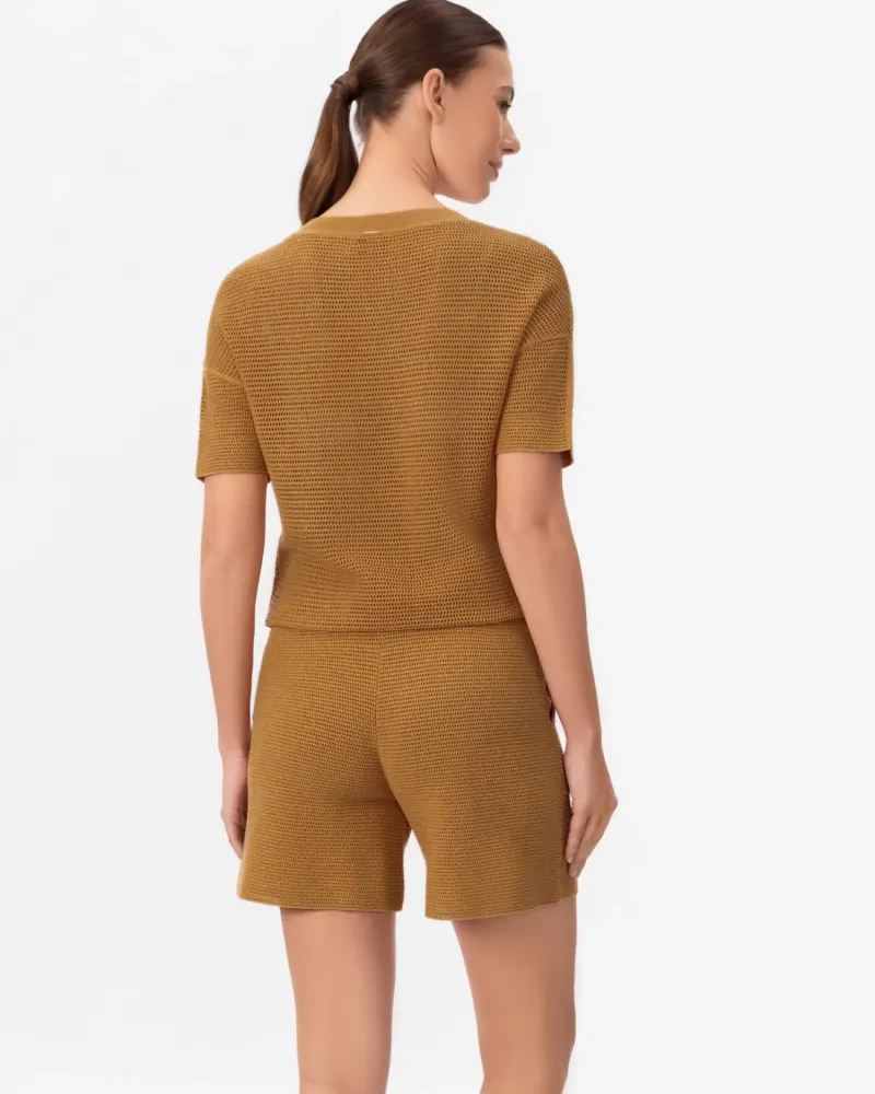 Блуза от памук и коприна в жълто POETIC DREAMS