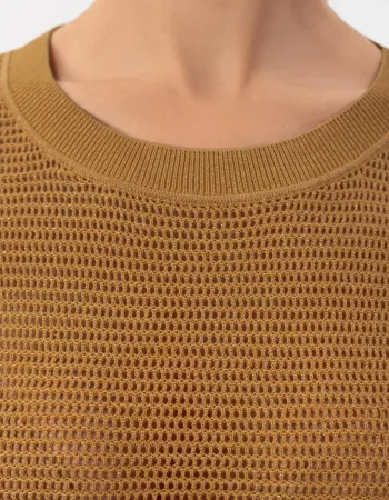 Блуза с дълъг ръкав от памук и коприна в жълто POETIC DREAMS