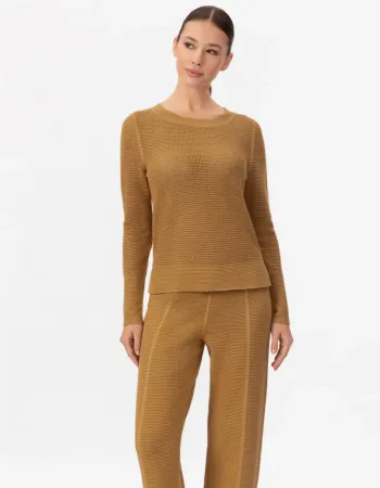 Блуза с дълъг ръкав от памук и коприна в жълто POETIC DREAMS