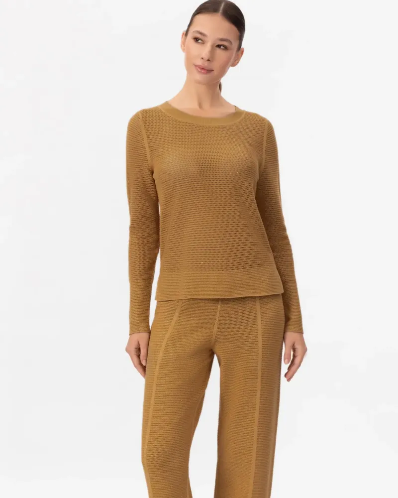 Блуза с дълъг ръкав от памук и коприна в жълто POETIC DREAMS