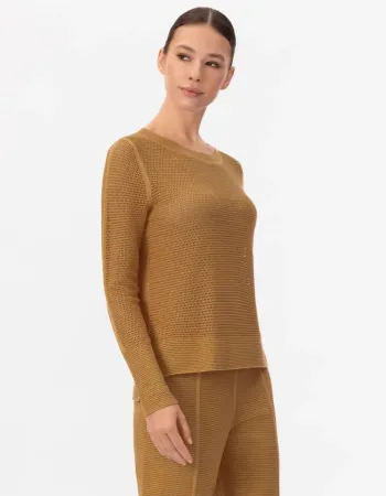 Блуза с дълъг ръкав от памук и коприна в жълто POETIC DREAMS