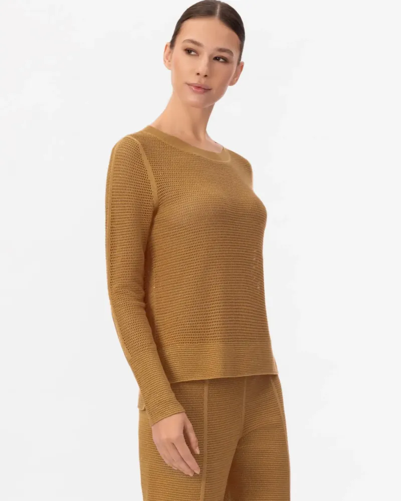 Блуза с дълъг ръкав от памук и коприна в жълто POETIC DREAMS