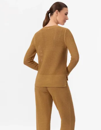 Блуза с дълъг ръкав от памук и коприна в жълто POETIC DREAMS